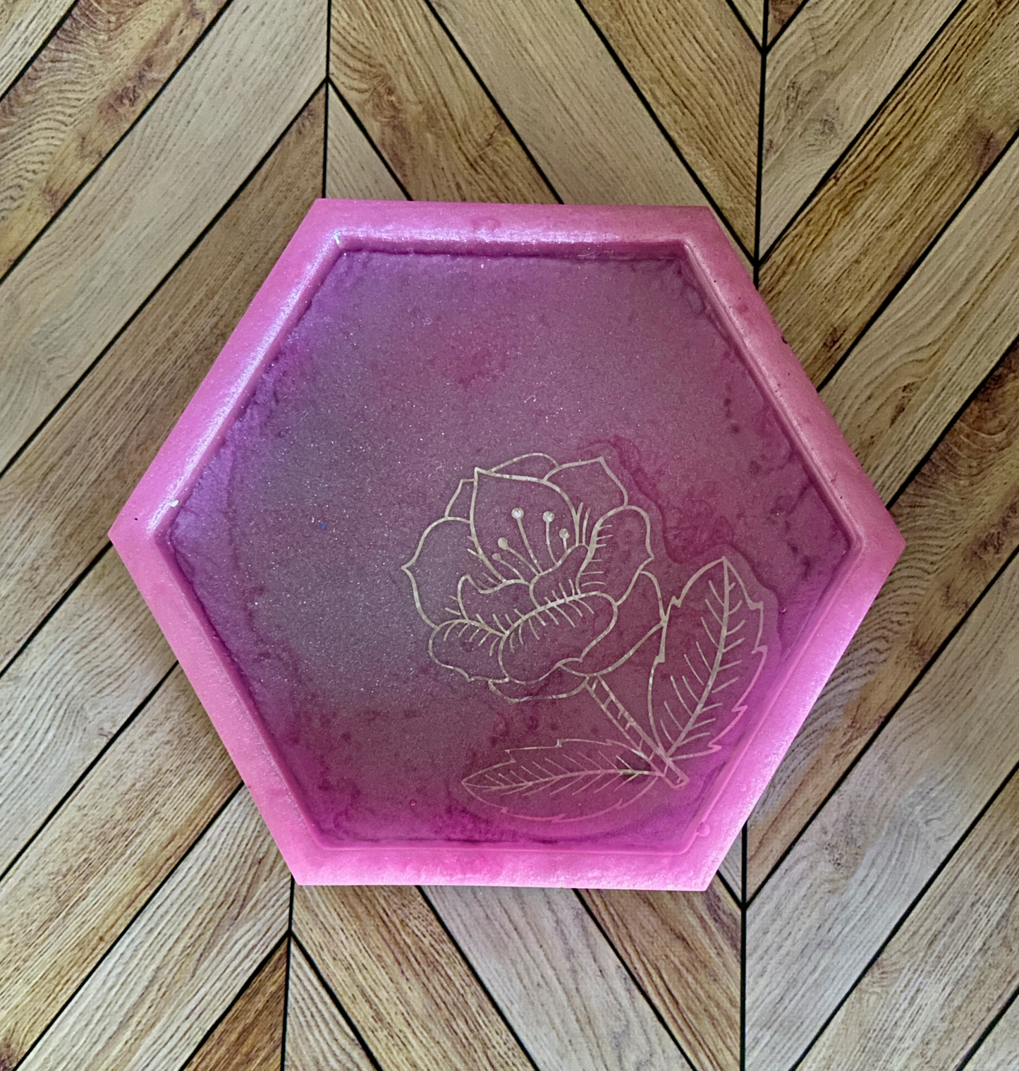 Pink Glitter - Resin Coaster