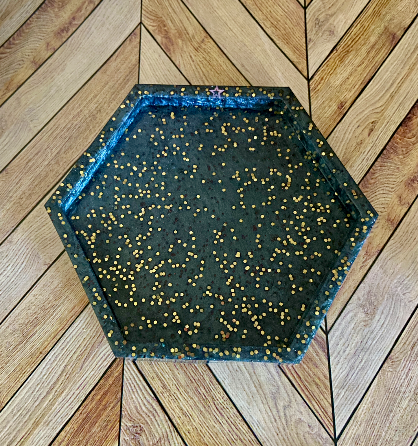 Slate/Blue Gold - Resin Coaster