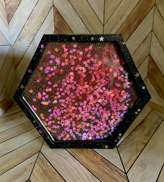 Black and Pink - Resin Coaster